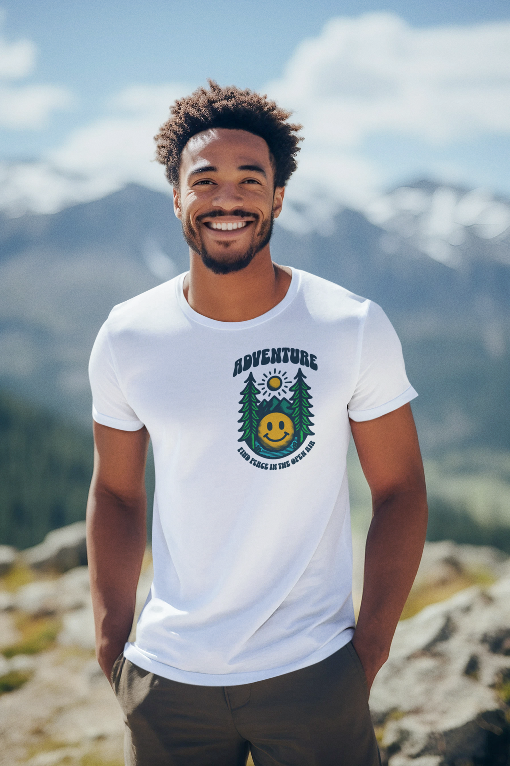 T-Shirt "Smile Emoji outdoor adventure"