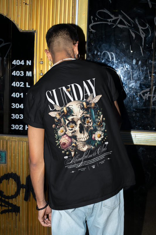 T-Shirt "Sunday-Mindfulness-Club-Skull-Shirt"